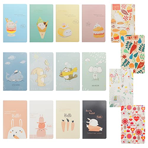 Rairsky 16 Piezas Libreta Pequeña de Bolsillo, Cuaderno de Bolsillo 10,5 x 7 cm, Cuadernos de tapa...