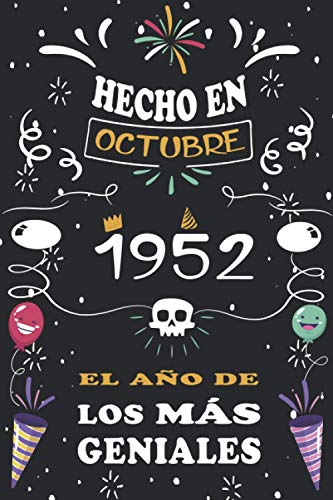 Hecho En Octubre 1952 El Año De Los Más Geniales: 68 años. Libro de visitas, cuaderno, 110...