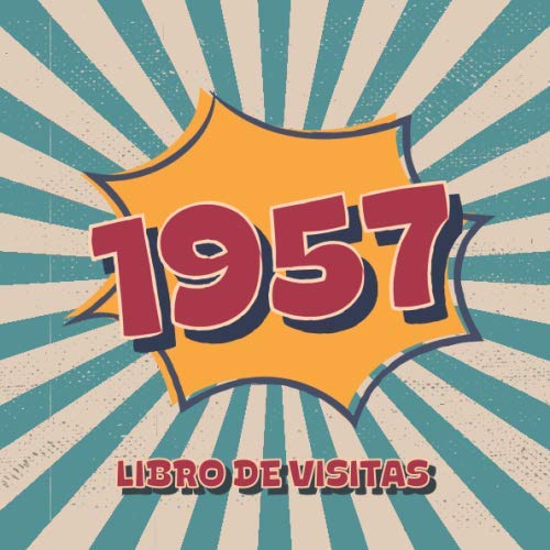 1957 Libros de Visitas: Libro de visitas para fiestas de cumpleaños de estilo retro para que la...