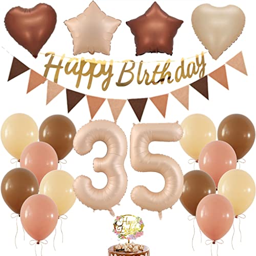 Globo 35 Cumpleaños Decoración, Globo Retro Cumpleaños Mujer 35 Años, Globo 35 Cumpleaños...