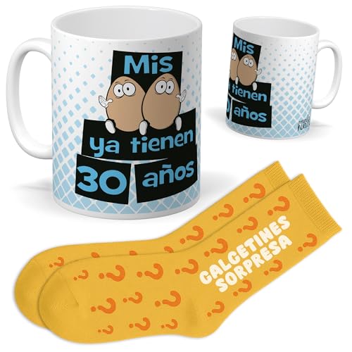 Set de Cumpleaños 30 Años | Taza “MIS HUEVOS YA TIENEN 30 AÑOS” + Calcetines Sorpresa |...