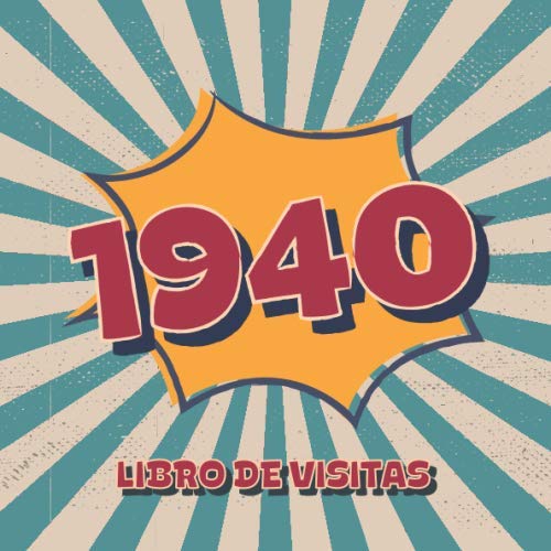 1940 Libros de Visitas: Libro de visitas para fiestas de cumpleaños de estilo retro para que la...
