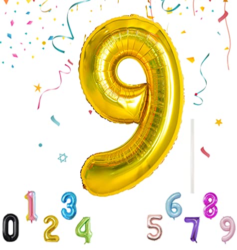 Gigante Globo de Cumpleaños 101cm/40' con una Pajita, Globo de Cumpleaños para Aniversario Fiesta...