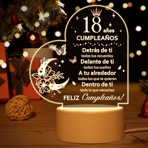 Vetbuosa 18 Años Regalo Chica, Regalos para Chicas de 18 Años, Lámpara de noche, Regalos...