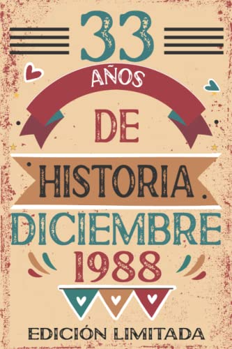33 Años De Historia Diciembre 1988: 33 años. Libro de visitas, cuaderno, 110 páginas de...