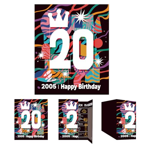 Gcardist Tarjeta de felicitación de cumpleaños 2025, tarjeta de regalo de cumpleaños de 20 años,...