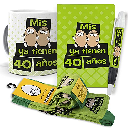 mundohuevo Super Regalo Personalizado para 40 cumpleaños Hombre. Mis Huevos ya Tienen 40 años....