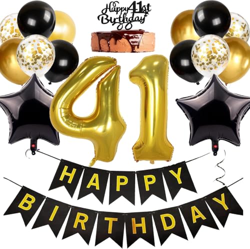 Ouceanwin Globos 41 Cumpleaños Hombre, Decoración Cumpleaños 41 años Mujer, Decoración de...