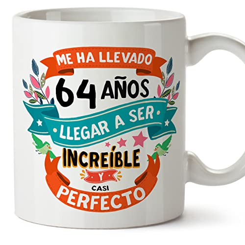 MUGFFINS Tazas 64 Cumpleaños - En Español - Me ha llevado 64 años llegar a ser increíble - 11 oz...