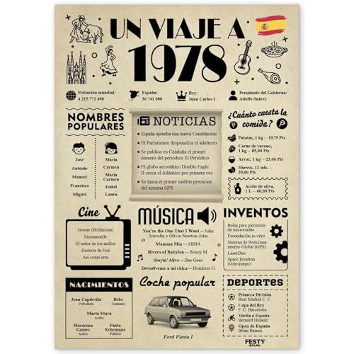 FestySpark Regalo 48 Cumpleaños Mujer - Regalos Originales 48 años Hombre - Tarjeta 48...