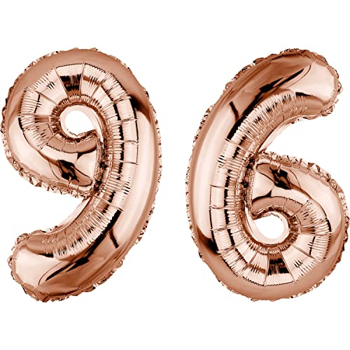 DekoRex Globo de papel de aluminio, oro rosa, 82 cm, decoración para cumpleaños, aniversario, boda...