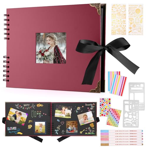 DazSpirit Album Fotos Scrapbook 29,5 X 21cm Album Fotos Para Pegar Y Escribir, Libro de Firmas 80...