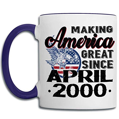 Tazas de 20 cumpleaños para hombres, mujeres, haciendo que Estados Unidos sea grande desde abril de 2000, taza de café, regalo de cumpleaños para él, ella, compañero de trabajo, día de la madre, día d