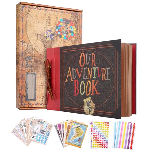 Our Adventure Book Scrapbooking album11.9 X 7.6 Inch,3d Retro Letra En Relieve Hard Cover Movie...