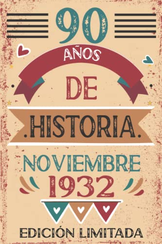 90 Años De Historia Noviembre 1932: Libro de visitas, cuaderno, 110 páginas de felicitaciones,...