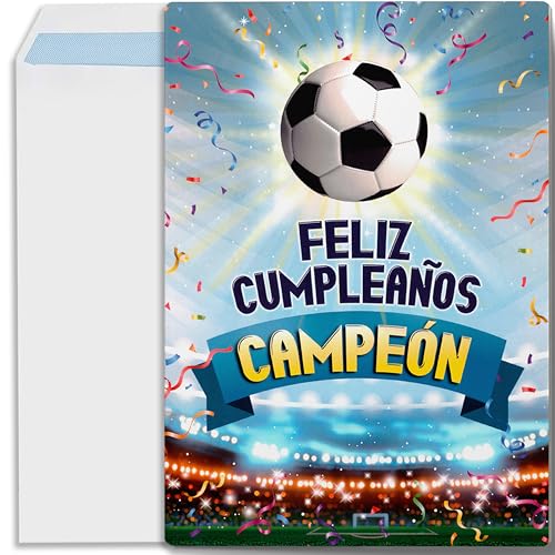 Tarjeta regalo felicitación de Cumpleaños Fútbol 31x22 cm Tarjeta postal Feliz Cumpleaños futbol...