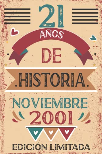 21 Años De Historia Noviembre 2001: Libro de visitas, cuaderno, 110 páginas de felicitaciones,...