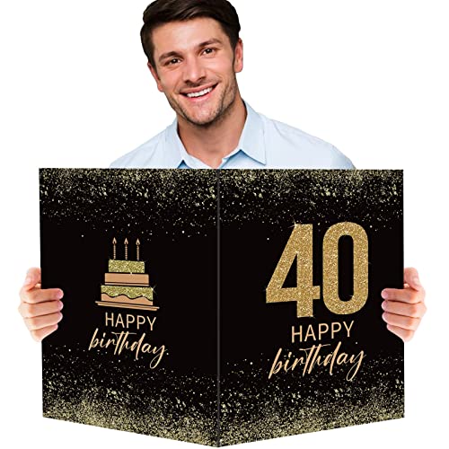 BOFUNX Tarjetas de Felicitación Cumpleaños de 40 Años Postal Original Grande Carta Felicitaciones...
