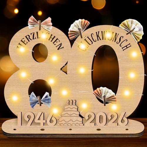 GothicBride 2026 80 cumpleaños decoración mujer hombre, regalos para 80 cumpleaños hombre regalos...