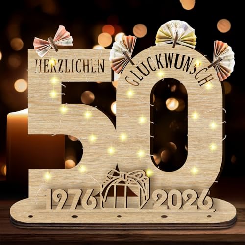 Idota 2025 - Placa de madera con libro de visitas LED para mujer, regalo de cumpleaños para hombre...