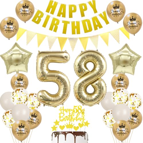 58 años cumpleaños hombre mujer globo 58 años mujer globo de oro 58 años hombre globos...
