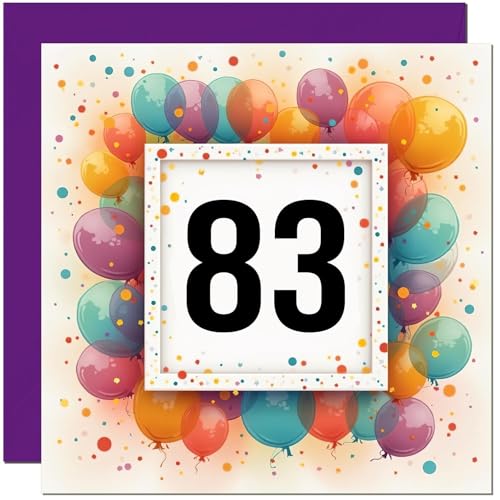 Tarjeta de cumpleaños número 83 para hombres y mujeres, cualquier edad, tarjeta de cumpleaños con...