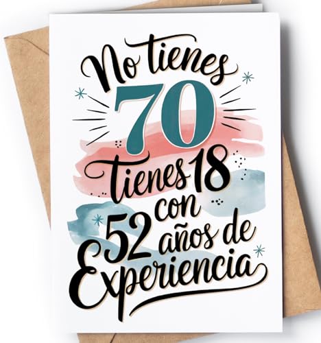 Tarjeta de 70 Cumpleaños - Tarjeta de Felicitación Graciosa para alguien que cumple 70 años -...