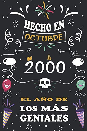 Hecho En Octubre 2000 El Año De Los Más Geniales: 20 años. Libro de visitas, cuaderno, 110...