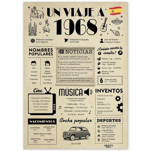 FestySpark Regalo 57 Cumpleaños Mujer - Regalos Originales 57 años Hombre - Tarjeta 57...