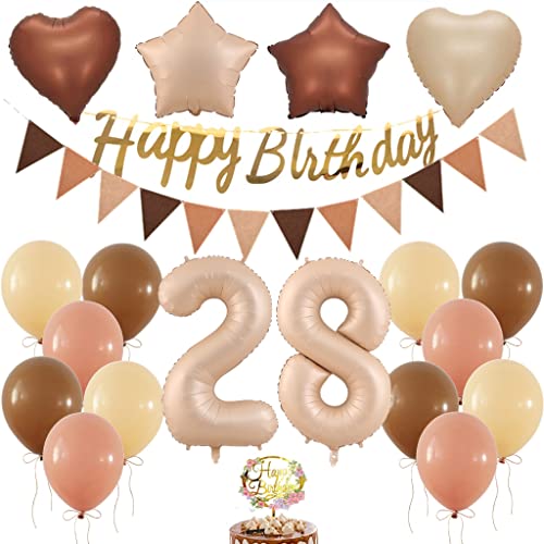 Globo 28 Cumpleaños, Globo Retro Cumpleaños Mujer 28 Años, Globo Retro 28 Cumpleaños, Número 28...