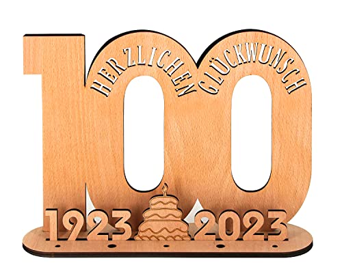 Giftota - Original placa de madera 2023 libro de visitas - 100 cumpleaños para mujeres y hombres - libro de visitas de cumpleaños como regalo personalizado - decoración de 100 cumpleaños - números