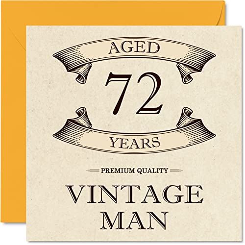 Tarjetas de cumpleaños vintage de 72 años para hombres, 72 años, divertida tarjeta de cumpleaños...