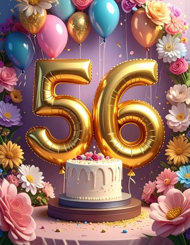 Nova Verde Global Tarjeta de Felicitación 56 Cumpleaños – Tarjeta 56 Años para Mujer y Hombre,...