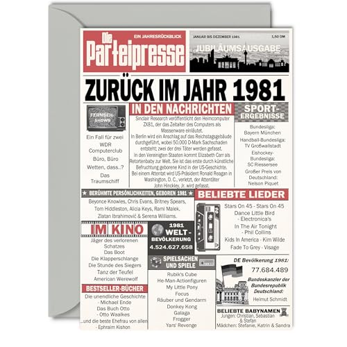 Stuff4 44 tarjetas de cumpleaños para hombres y mujeres - Regreso al año 1981 - 44 Feliz...