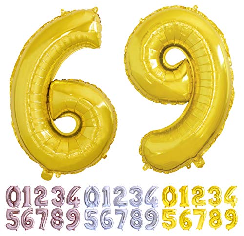 Globo numero 69 o 96 oro. Globos Gigante números 6 9 fiestas cumpleaños decoración fiesta...