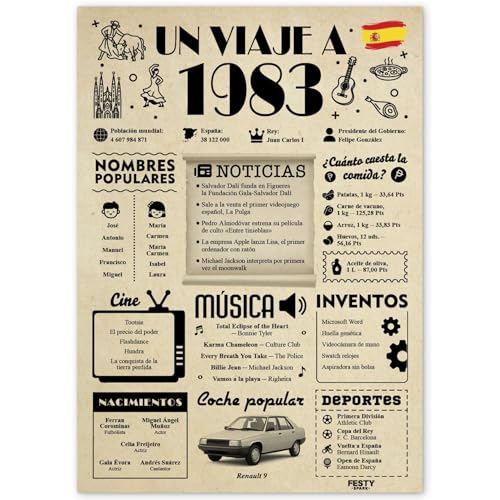FestySpark Regalo 43 Cumpleaños Mujer - Regalos Originales 43 años Hombre - Tarjeta 43...