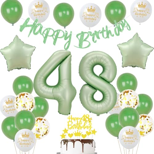 cumpleaños 48 años hombre mujer globo 48 años mujer verde oliva decoración de cumpleaños 48...