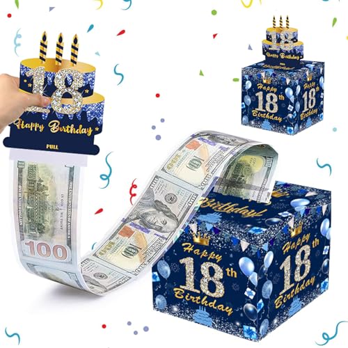MORAINJAY 18 Años Caja Regalo con Sorpresa de Dinero para Cumpleaños,Caja de Dinero Extraíble...