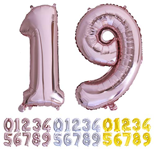 Globo numero 19 o 91 oro rosa. Globos Gigante números 1 9 fiestas cumpleaños decoración fiesta...