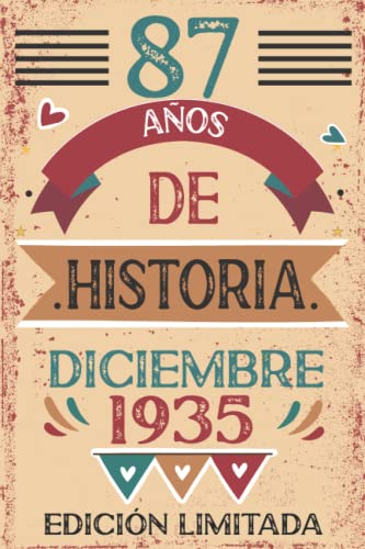87 Años De Historia Diciembre 1935: Libro de visitas, cuaderno, 110 páginas de felicitaciones,...