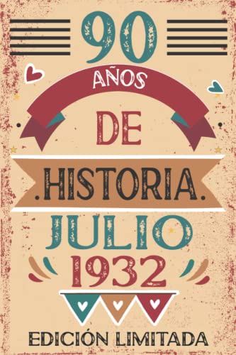 90 Años De Historia Julio 1932: 90 años. Libro de visitas, cuaderno, 110 páginas de...