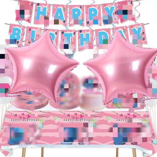 69 Piezas Decoración Cumpleaños Stitc,Incluye Globos de Aluminio 3D,Pancarta de Feliz...