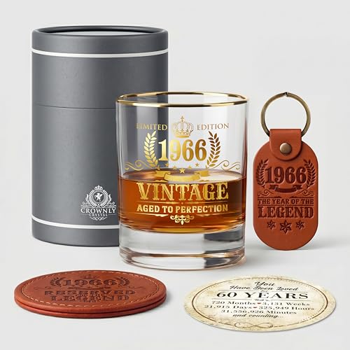 Vaso Whisky 1966 Regalo Hombre 60 Años Cumpleaños Ideas Regalos Originales para Papá Marido Copa...