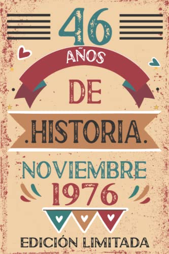 46 Años De Historia Noviembre 1976: Libro de visitas, cuaderno, 110 páginas de felicitaciones,...