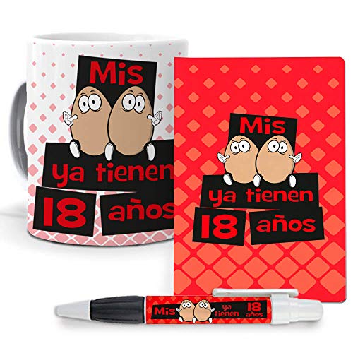 mundohuevo Pack Original y Personalizado para Regalo, Ideal para cumpleaños y Eventos. Mis Huevos...