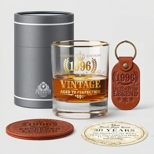 Vaso Whisky 1996 Regalo Hombre 30 Años Cumpleaños Ideas Regalos Originales para Novio Amigo Copa...