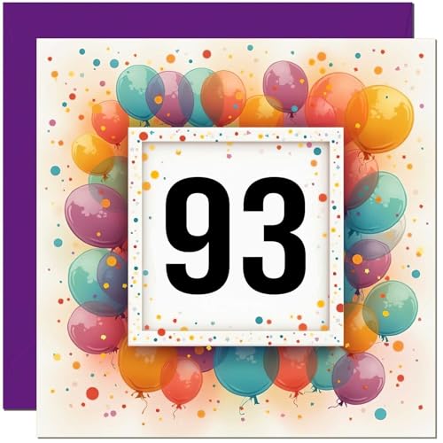 Tarjeta de cumpleaños número 93 para hombres y mujeres, cualquier edad, tarjeta de cumpleaños con...