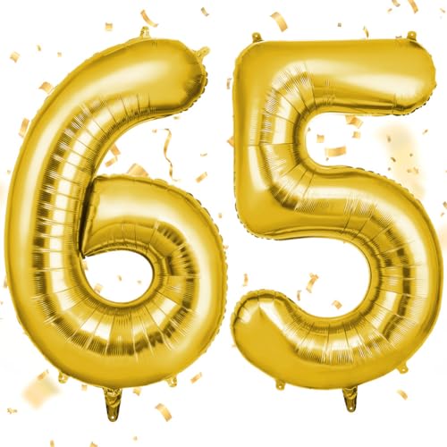 OFFCUP Globo Número 65 56 Dorado 40' (101cm), Grande Globos Foil, Globo Numeros Gigante, Inflar con...
