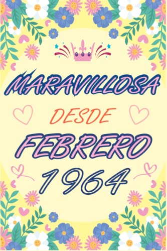 CUADERNO, MARAVILLOSA DESDE FEBRERO 1964: Regalo de 59 cumpleaños para mujeres y hombres, ideas de...