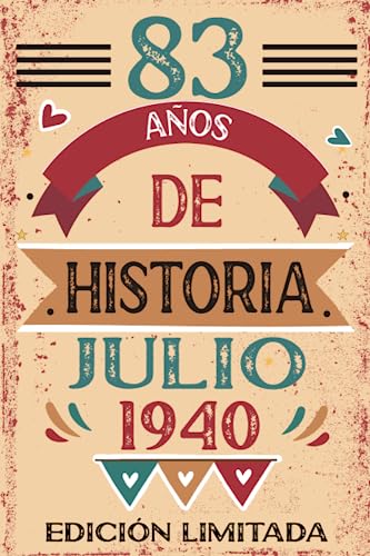 83 Años De Historia Julio 1940: Libro de visitas, cuaderno, 110 páginas de felicitaciones, idea de...